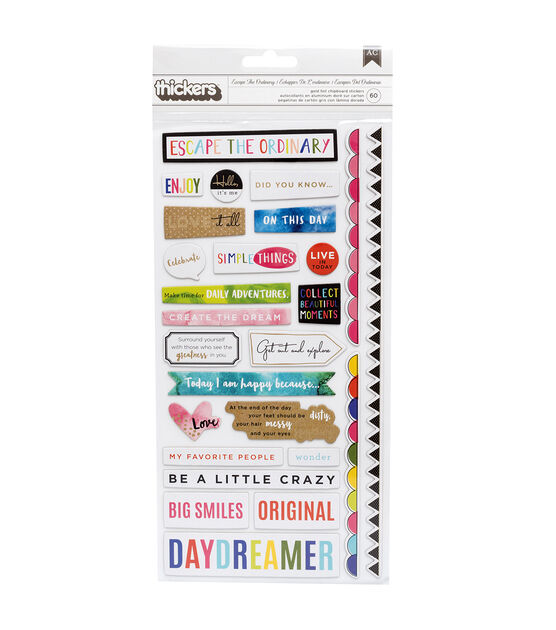 American Crafts Thicker Stickers Field Notes Phrases