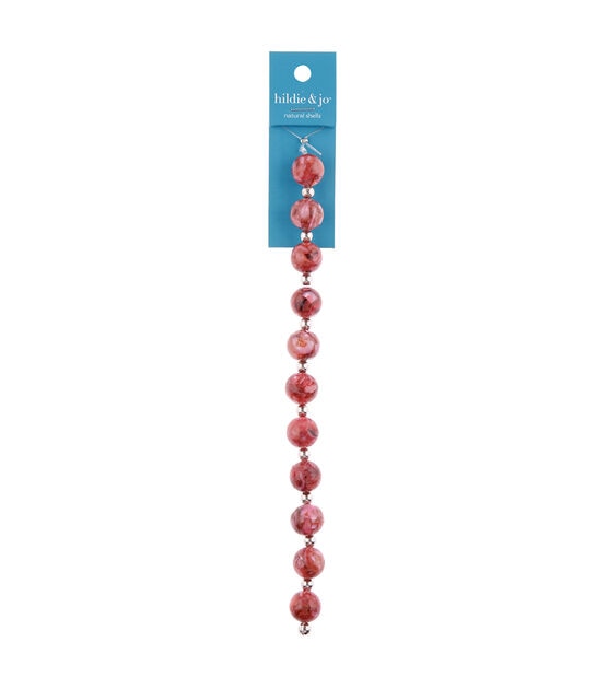 7" Pink Round Shell Strung Beads by hildie & jo
