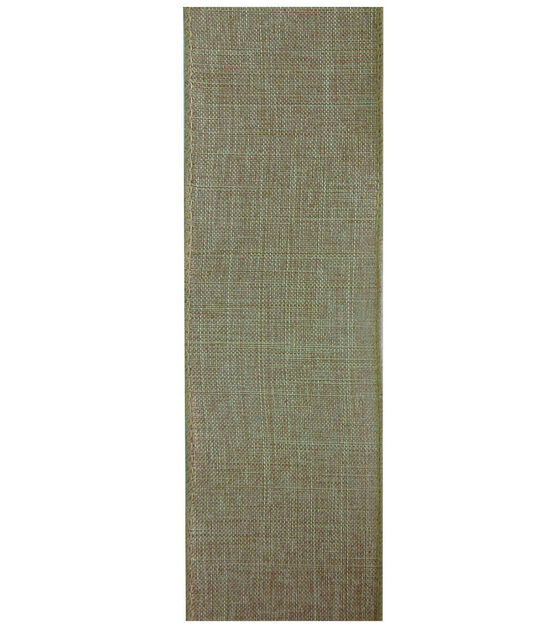 Decorative Ribbon 2.5" Solid Linen Ribbon Natural, , hi-res, image 2