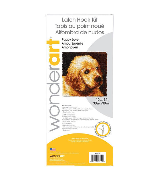 Wonderart Latch Hook Kit 12"X12" Puppy Love