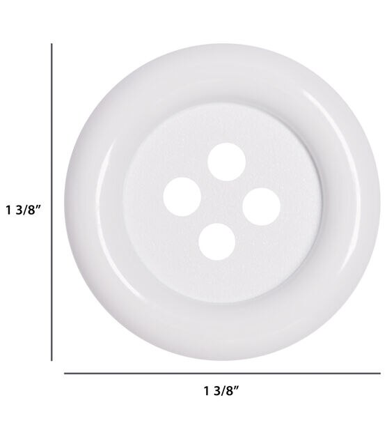 Favorite Findings 1 3/8" White 4 Hole Buttons 6pk, , hi-res, image 4
