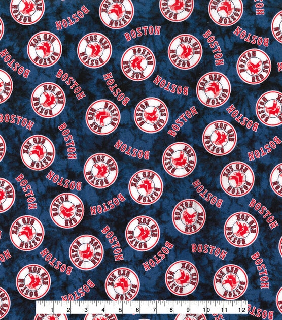 Fabric Traditions Boston Red Sox Flannel Fabric Tie Dye