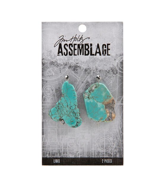 Tim Holtz Assemblage 2ct Turquoise Nugget Links