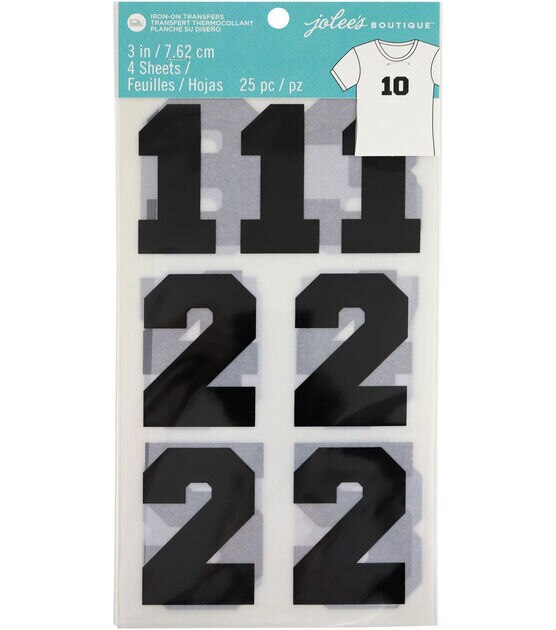 Jolee's Boutique 3 Black Iron On Transfer Numbers 25ct