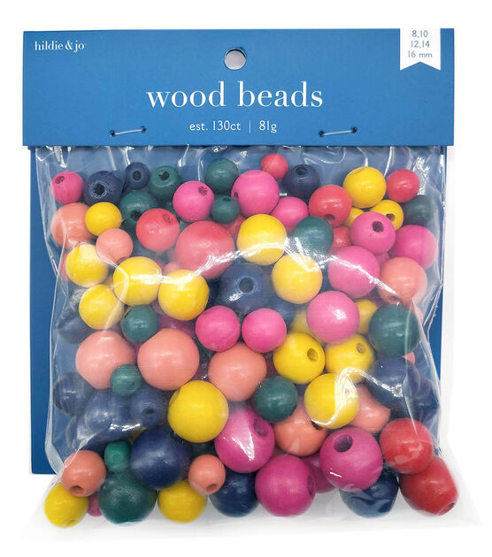 130pc Assorted Wood Beads by hildie & jo, , hi-res, image 1