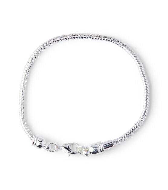 5.5" Silver Snake Chain Bracelet With Screw Off End by hildie & jo, , hi-res, image 2