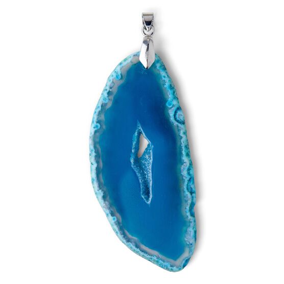 Blue Agate Stone Pendant by hildie & jo, , hi-res, image 2