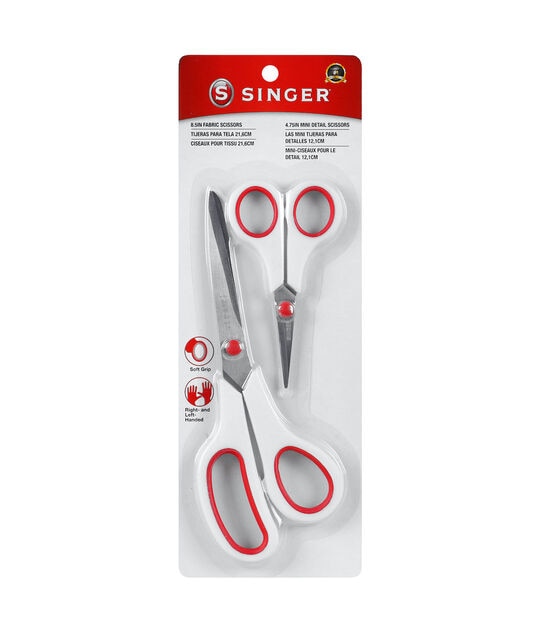 SINGER 8.5 Fabric Scissors and 4.75 Craft Scissors Pack