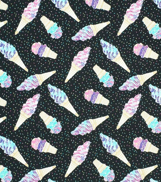 Galaxy Ice Cream Sprinkles Tossed Super Snuggle Flannel Fabric, , hi-res, image 2