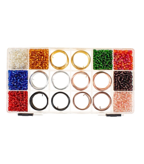 30yds Bright Wire & 240g Bead Jewelry Making Kit by hildie & jo, , hi-res, image 2
