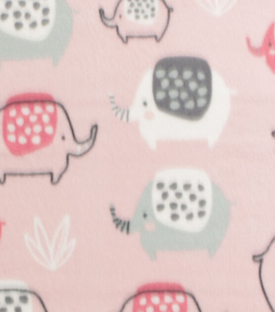 Baby Pink Elephant Blizzard Fleece Fabric