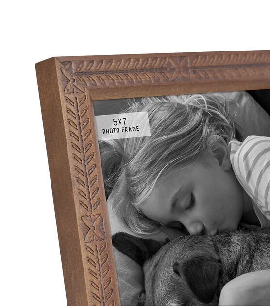MCS 5" x 7" Rustic Romance Wood & Glass Tabletop Picture Frame, , hi-res, image 3