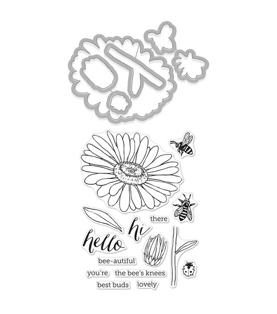 Hero Arts Stamp & Cut Clear Stamps with Dies Daisy & Bugs