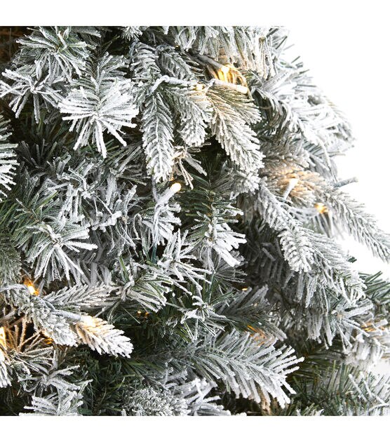 Nearly Natural 5' Pre Lit Flocked Vermont Mixed Pine Christmas Tree, , hi-res, image 3