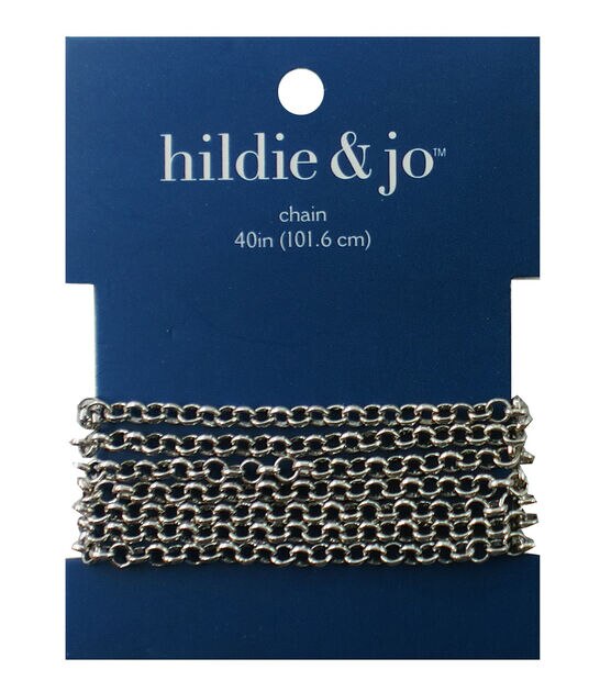 40" Silver Round Rolo Metal Chain by hildie & jo