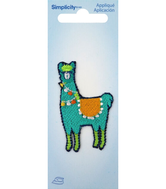 Simplicity 2" Embroidered Llama Iron On Patch