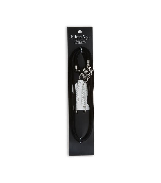 18" x 3mm Black Flocked Necklaces 3pk by hildie & jo, , hi-res, image 2