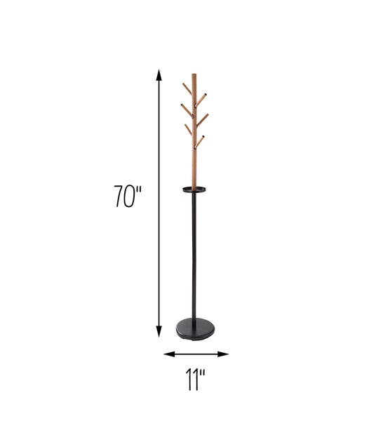 Honey Can Do 11" x 70" Freestanding Coat Rack With Accessory Tray 20lbs, , hi-res, image 8