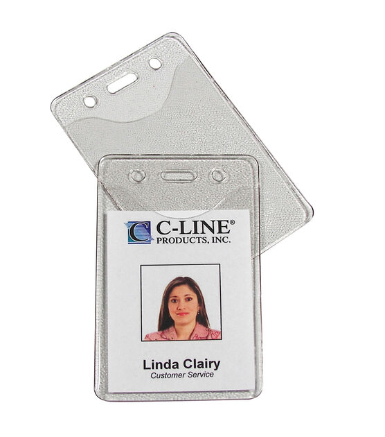 C Line 2" x 3" Vertical Vinyl Heavy Duty ID Badge Holders 100pc, , hi-res, image 2