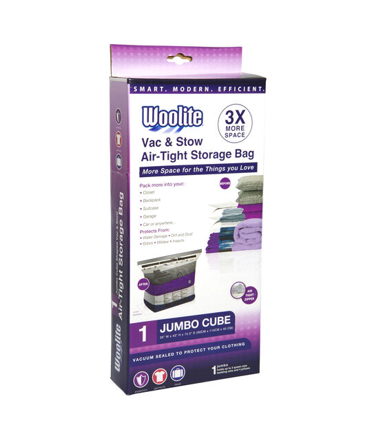 Woolite 35" x 15.5" Air Tight Cube Vacuum Storage Bag