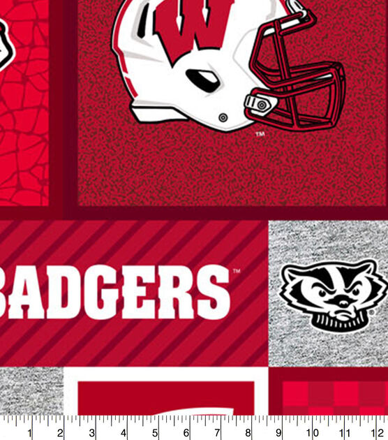 Wisconsin Badgers Fleece Fabric College Patches, , hi-res, image 2