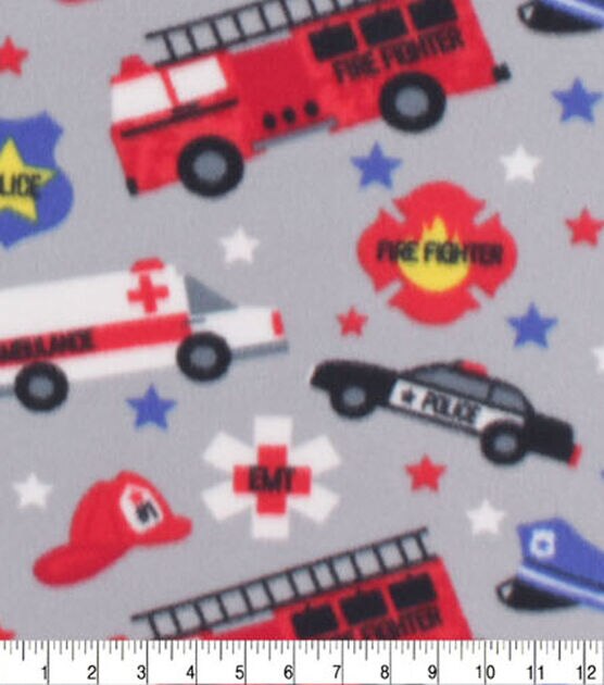 Safety Vehicles Blizzard Fleece Fabric, , hi-res, image 3