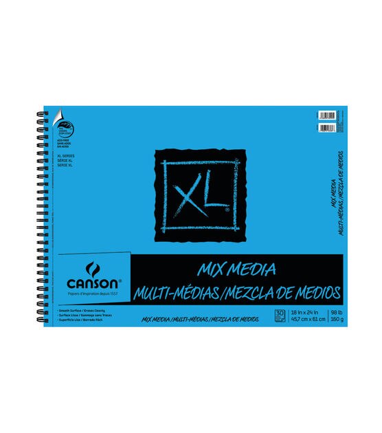 Canson XL Mix Media Artist Pad 11x14, 60 Sheets and Canson XL Watercolor Pad 12x18, 30 Sheets, The Perfect Artist Bundle Pack Ready for Any Artists