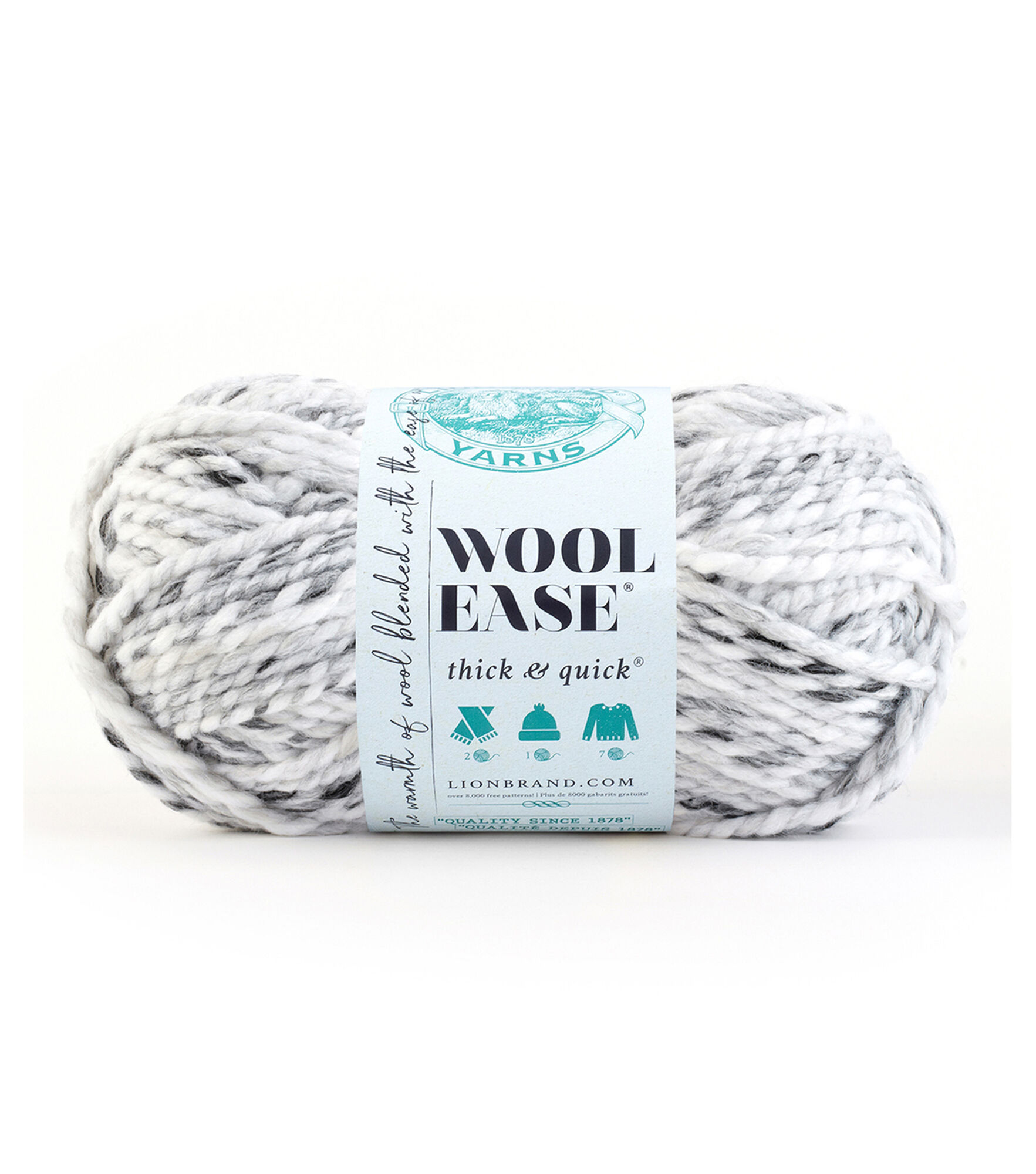 Lion Brand Wool Ease Thick & Quick Super Bulky Acrylic Blend Yarn, Marble, hi-res