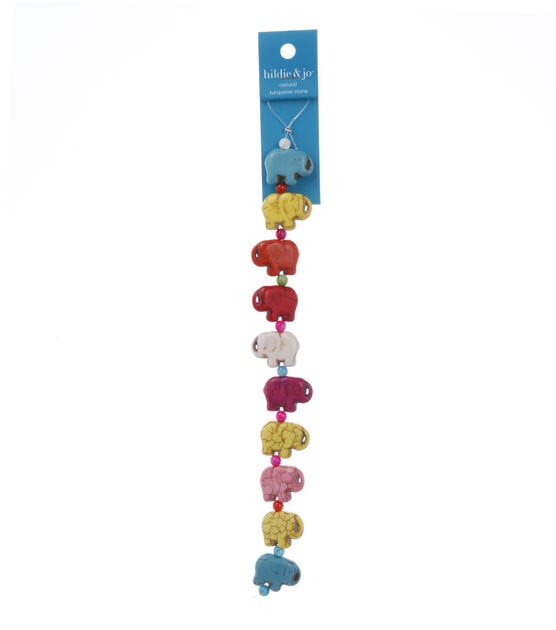 Multicolor Turquoise Stone Elephant Bead Strand by hildie & jo