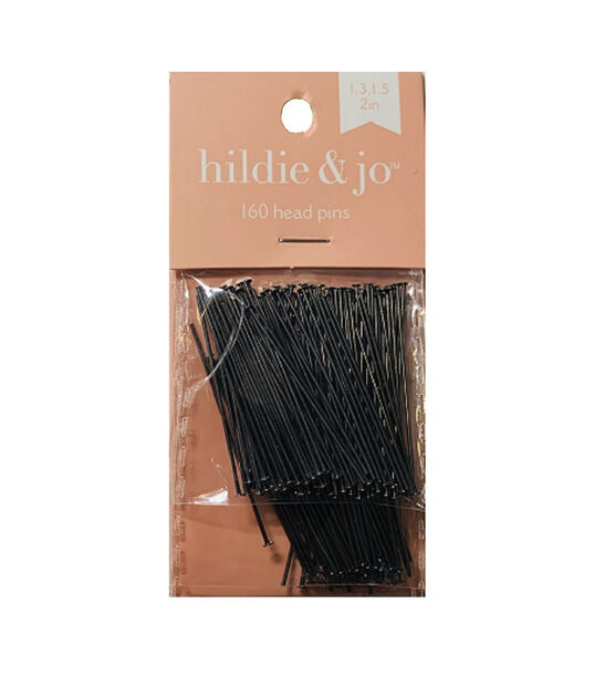 160ct Black Nickel Metal Head Pins by hildie & jo