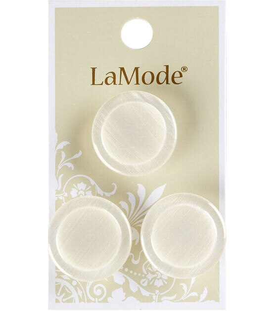 La Mode 3/4" Off White Shank Buttons 3pk