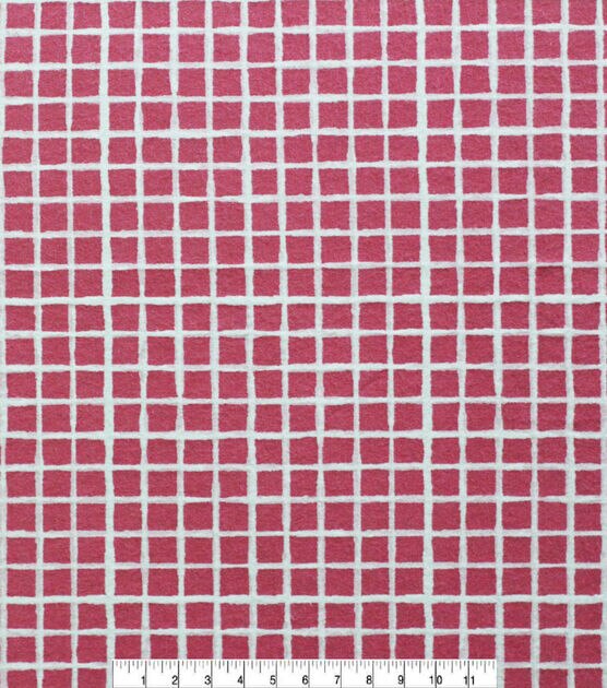 Pink Grid Super Snuggle Flannel Fabric, , hi-res, image 2