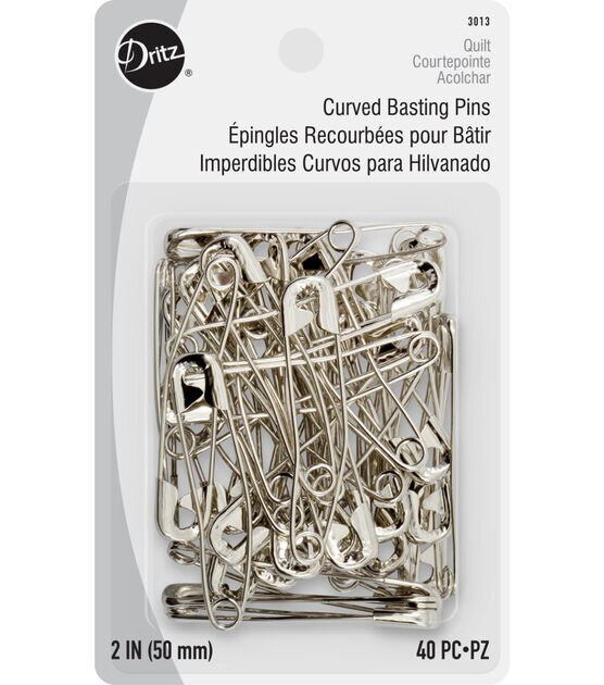  ibotti Curved Safety Pins with Grip Covers, Basting Pins for  Quilting, Size 1, 50-Count, Orange, : Automotive