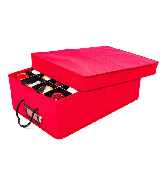 Santa's Bags Red Two Tray 48 Ornament Storage Box, , hi-res, image 2