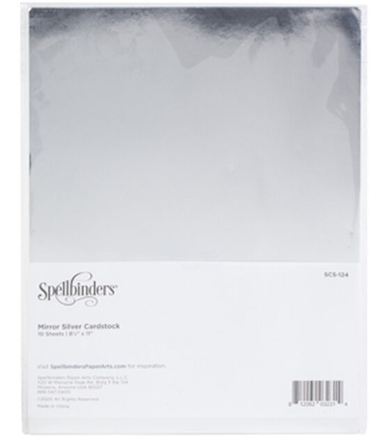 Spellbinders Color Essentials Cardstock 8.5'' x 11'' 10 Pkg Mirror Silver