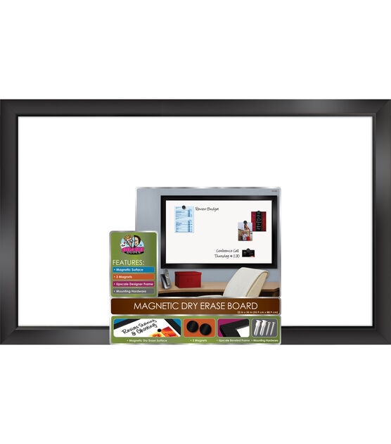 The Board Dudes 22''x35'' Magnetic Dry Erase Board with Black Frame