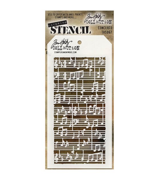 Stampers Anonymous Tim Holtz 4" x 8.5" Concerto Layered Stencil
