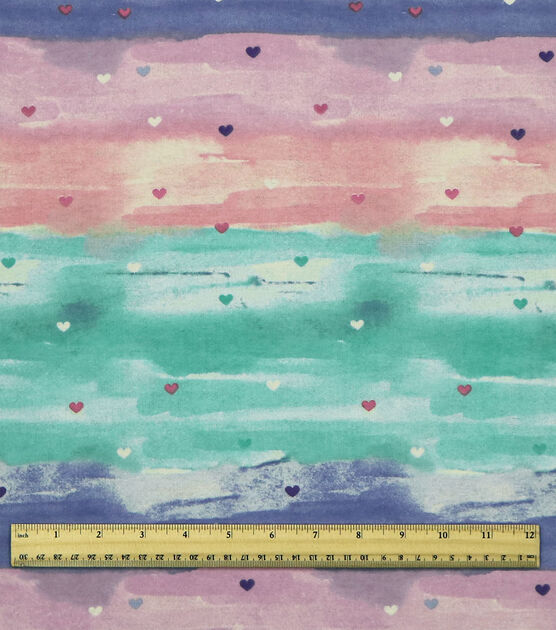 Hearts on Pastel Tie Dye Super Snuggle Flannel Fabric, , hi-res, image 3