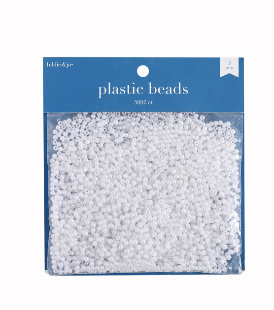 3mm White Round Plastic Beads 3000pc by hildie & jo