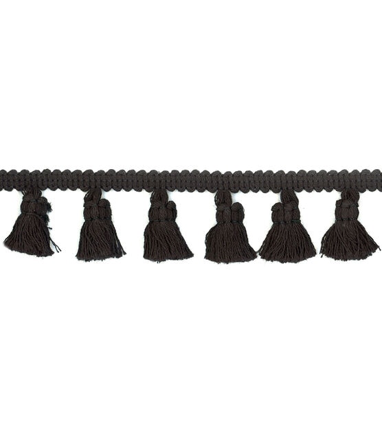 Simplicity Tassel Fringe Trim 1.25'' Black, , hi-res, image 2