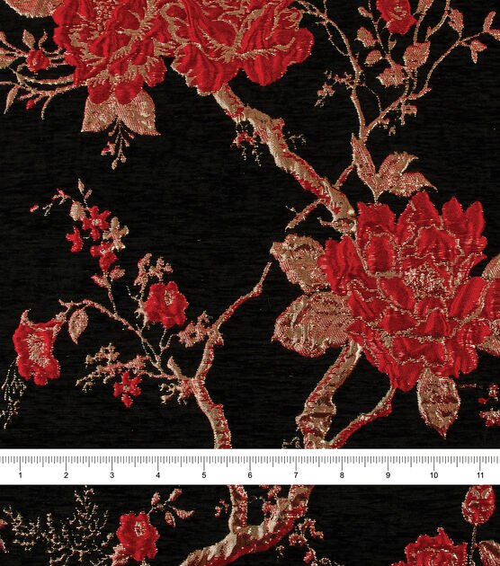 Yaya Han Cosplay Velvet Floral Brocade Red, , hi-res, image 3