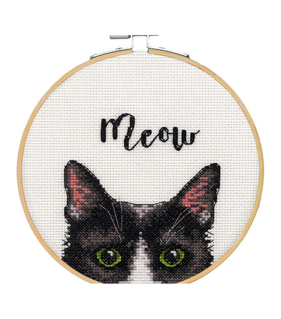 Dimensions 6" Meow Counted Cross Stitch Kit With Hoop