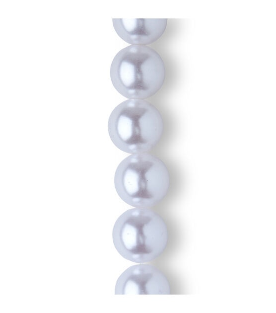 7" White Faux Pearl Bead Strand by hildie & jo, , hi-res, image 3