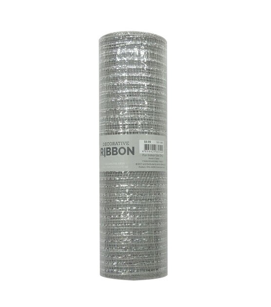 10" x 30' Metallic Silver Deco Mesh by Place & Time