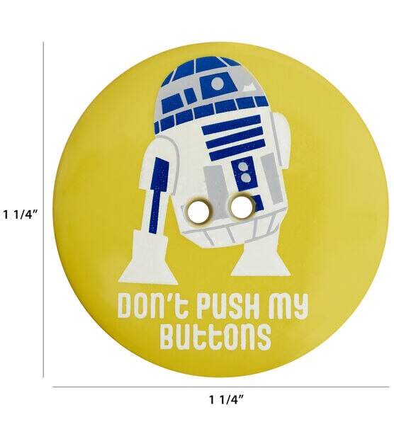 Disney 1 1/4" Star Wars R2D2 & Don't Push My Buttons 2 Hole Buttons 3pk, , hi-res, image 4