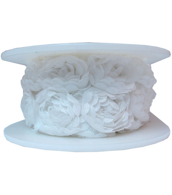 Simplicity Rose Netting Trim 1'' White