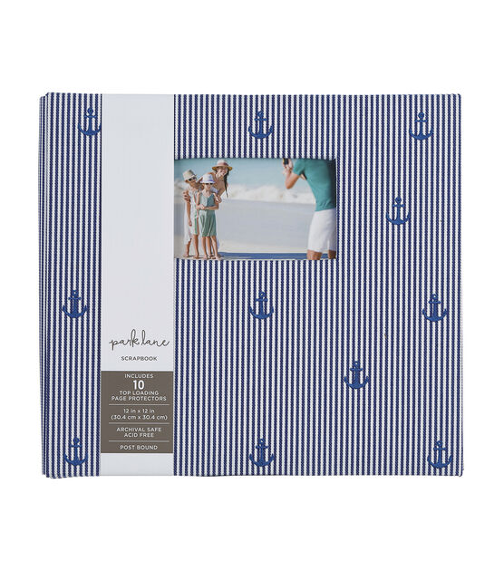 12" x 12" Blue Anchors Scrapbook Album by Park Lane