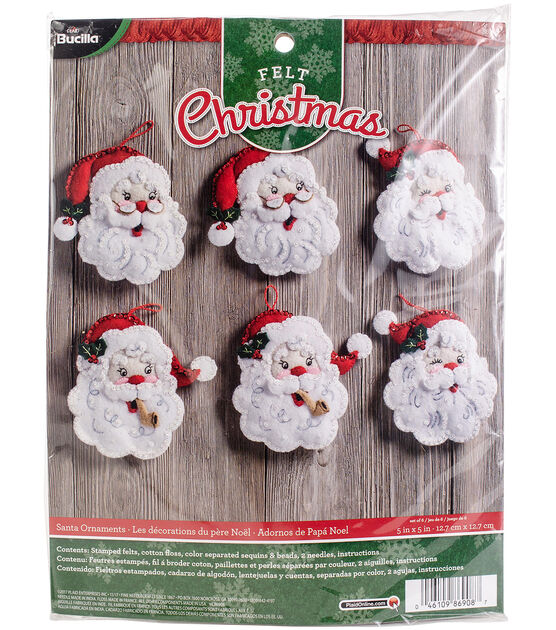 Bucilla 6 x 4 Christmas Shopping Spree Felt Ornament Kit 6ct