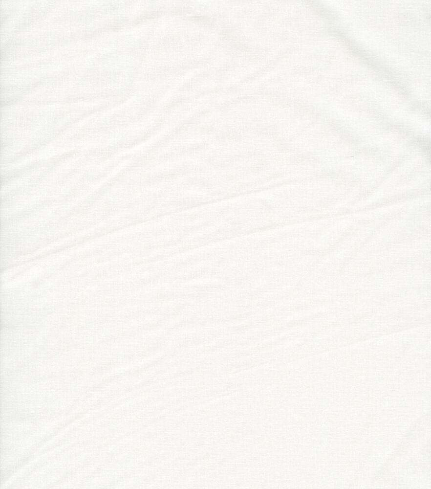 Solid Cotton Fabric - 90 inch wide, White, swatch