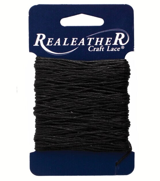 Realeather Waxed Nylon Thread 25yd Black